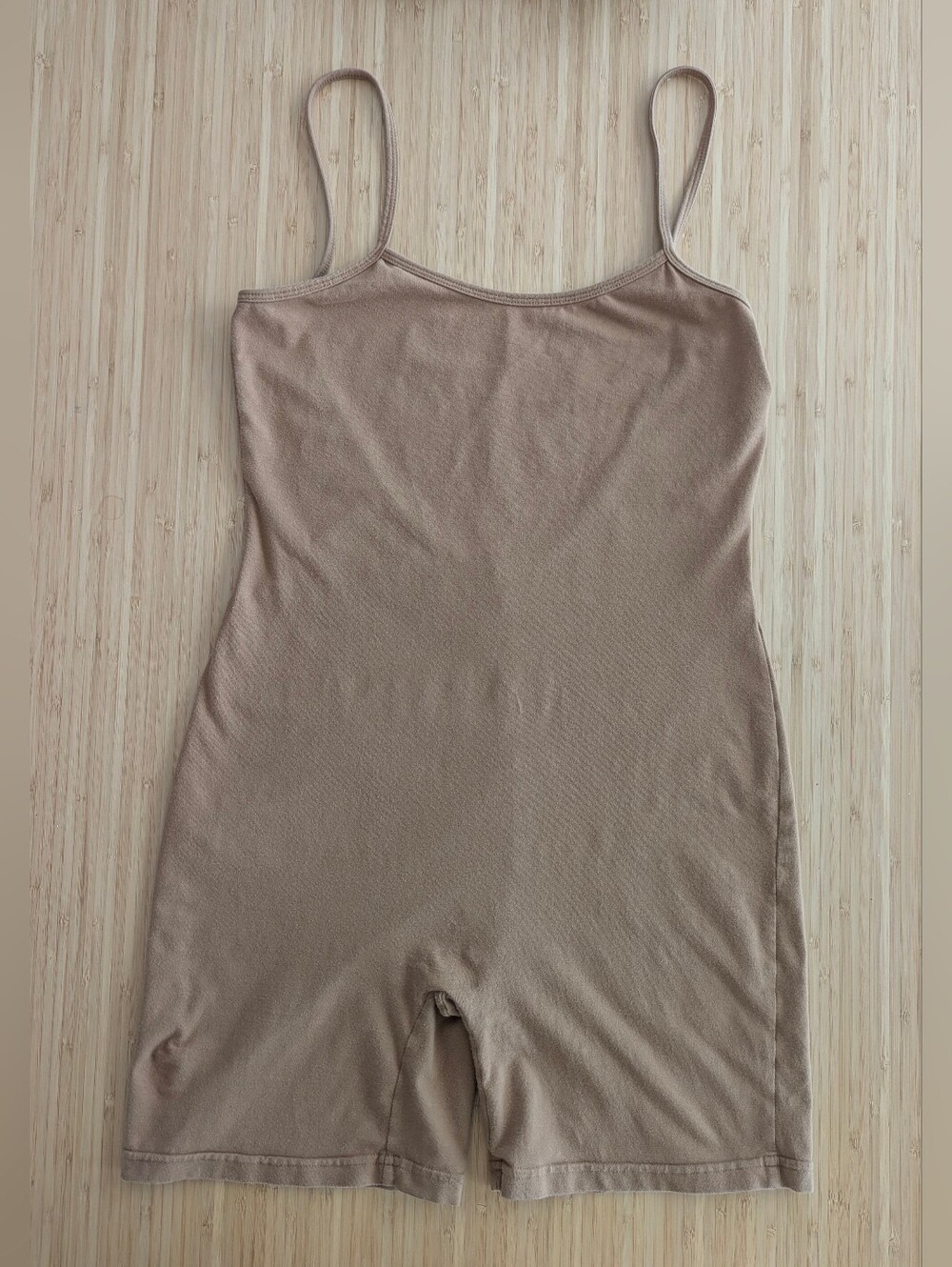 American Apparel - Women's Scoop Neck Brown Stretch Romper - Picture 2 of 7